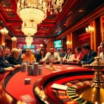 GO8 poker chips and cards at a high-stakes casino, capturing the excitement.
