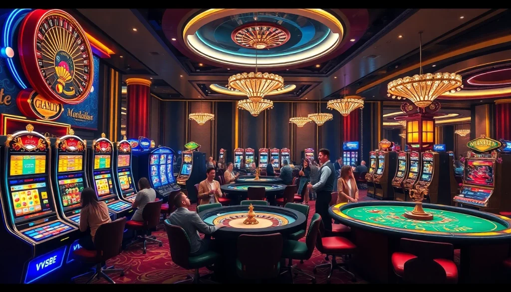 Experience the thrill of winning at VAOBET with vibrant casino games, including roulette and slot machines.