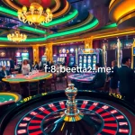 The vibrant casino scene featuring a roulette wheel and players engaged in action at various tables on https://f8beta2.me/ for an exhilarating gambling experience.