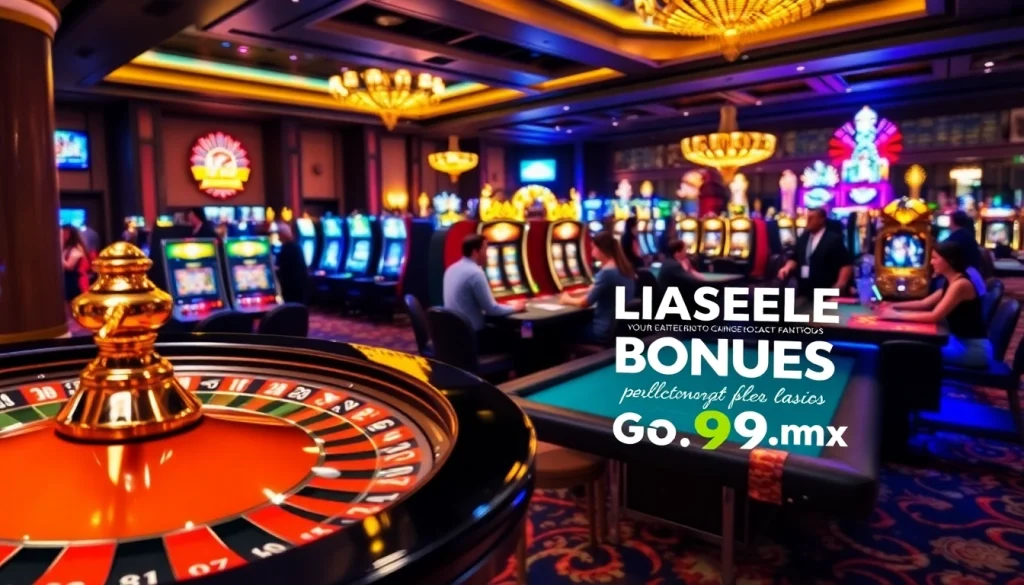 Experience exhilarating gaming at go99.mx with vibrant poker and roulette action in a bustling casino.