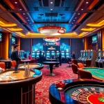 Exciting gaming activity at 98win9 casino featuring vibrant tables and players.