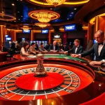 Experience the excitement of 789BET at a bustling roulette table, where players engage in thrilling bets amidst a luxurious casino setting.