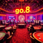 Experience thrilling casino action at https://go8.sa.com/ with vibrant tables, excited players, and dazzling slot machines.
