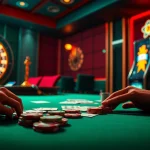 Experience the thrill of KUWIN gambling with a vibrant casino scene featuring poker, chips, and roulette.