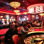 Players engaged at MM 88 gaming lounge with poker chips and roulette.