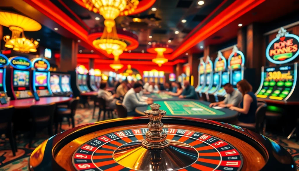 Experience thrilling action at https://fun88zone.net/ with casino games like roulette and poker on a vibrant casino floor.